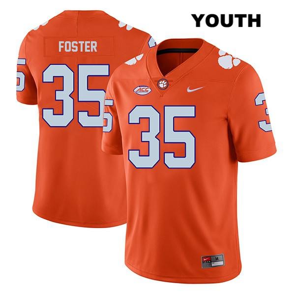 Youth Clemson Tigers #35 Justin Foster Stitched Orange Legend Authentic Nike NCAA College Football Jersey WIY5246BM